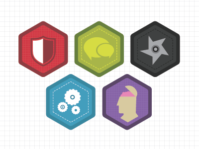Personality Badges badge badges brain ninja shield