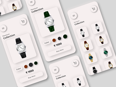 E-commerece for watch app branding icon illustration minimal product ui ux web