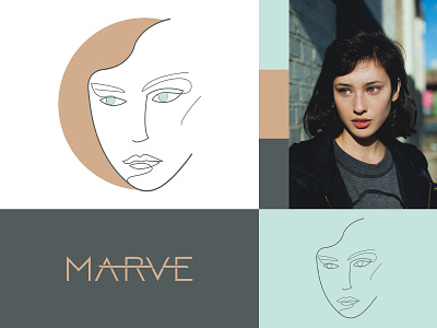 MARVE art branding concept design girl graphic design illustration line art logo logodesign minimal model typography vector