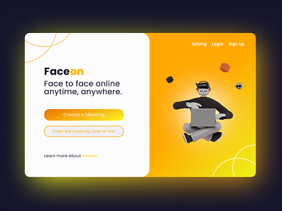 Face On - Video Conference Landing Page branding design landing landingpage ui uidesign uidesignweb uiweb web webdesign