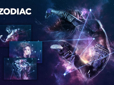 Zodiac Photoshop Action CS4+ abstract actions bright effects flare galaxy glow manipulation nebula photo photoshop professional space star zodiac