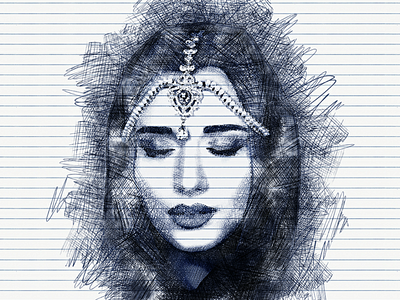 Pen Sketch Photoshop Action with 6$💥💥🤩💖