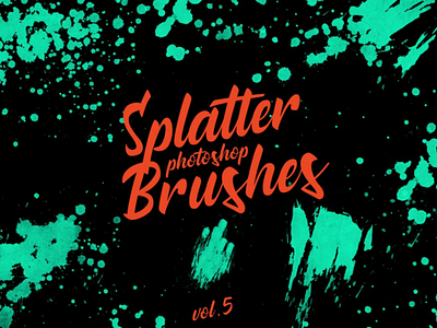 Splatter Stamp Photoshop Brushes Vol. 5 abr abstract artistic flow ink leaks paper ombre paint photoshop brushes splatter stamp texture watercolor