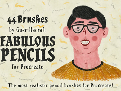 Fabulous Pencils for Procreate brushes chalks charcoal ipad coloring illustrations children illustrator lead pencils procreate realistic retro texture vintage