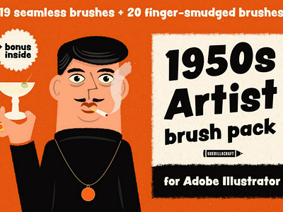 1950s Artist Brush Pack for Adobe Illustrator