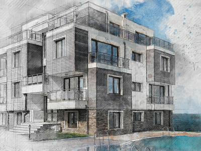 Archi Sketch Photoshop Action abstract actions art artistic atchitecture design draw drawing effects exterior hand drawn interior pen pencil photography photoshop professional sketch style template