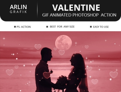 Gif Animated Valentine Photoshop Action abstract animated couple effect gift girlfriend heart holliday illustration love paint party photoshop valentine valentines day design drawing modern professional sketch