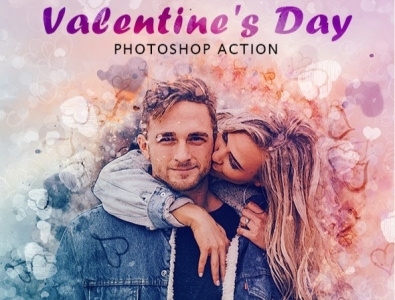 Valentines Day Photoshop Action abstract artistic artwork boyfriend branding colorful couple creative design girlfriend heart holiday love party romance style tutorial art modern professional