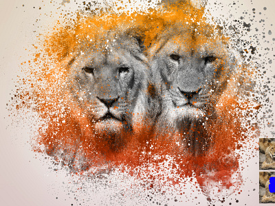 Colored Splash Photoshop Action abstract action animal artwork brush color creativity design effect lion photoshop art portrait splash art design drawing modern photoshop professional sketch