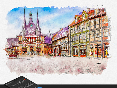 Urban Sketch - Aquarelleum - Photoshop Plugin