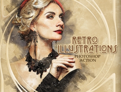 Retro Illustrations Photoshop Action