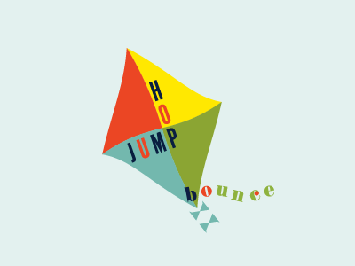 Jump Hop Bounce logo concept kite logo typography