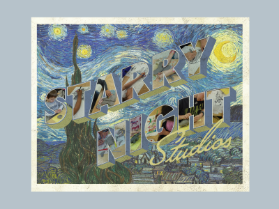 Starry Night Studios illustration starry night van gogh