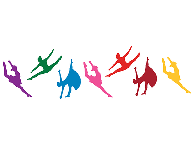 The Dancers ballet dance dancers illustration rainbow silhouette