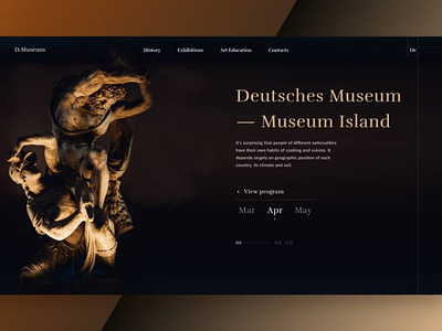 Главная страница музея design figma landing page museum ui web website