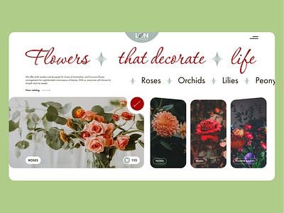 Flower shop design figma flower landing page minimal ui web website