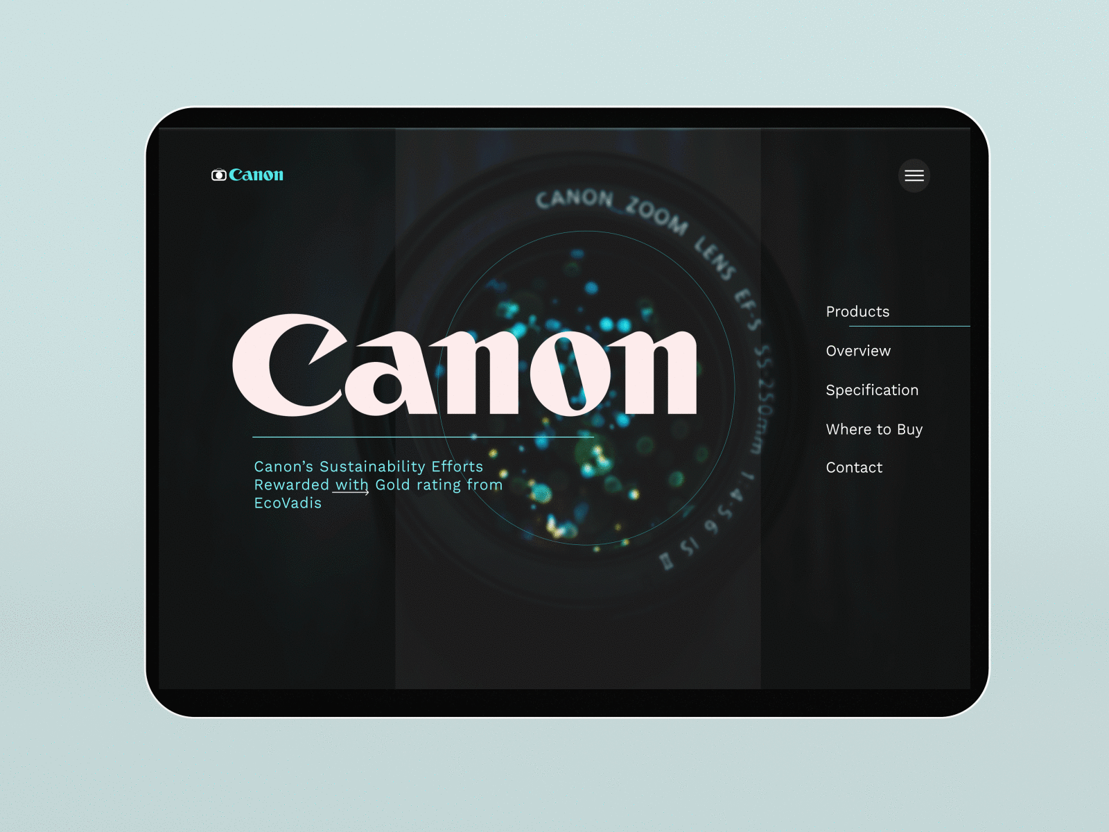 Canon Homepage Redesign app branding canon homepage ui logo minimal typography ui ux web