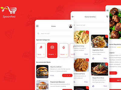 ZpoonFed app branding design food delivery app homepage ui illustration logo logo design product design ui ui design ui ux ux vector visual design web