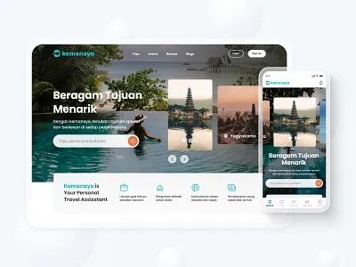 Kemanayo animation app bali booking branding design event website graphic design hotel indonesia maldives rental tour travel travel app travel website traveling ui ux design vacation