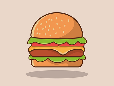 Hamburger design illustration logo vector