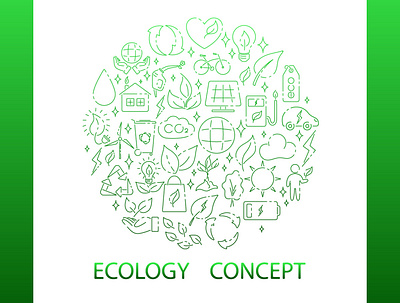 Ecology line icons consept design eco ecology flat graphic design icon illustration line sign vector