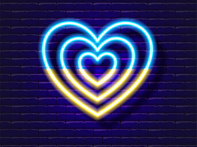 Ukraine Heart Neon Icon