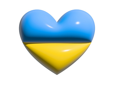 Ukraine Heart Icon 3d design heart icon illustration line love sign ukraine vector