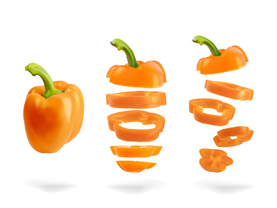 Realistic design of Bell pepper bell pepper branding design graphic design illustration logo package pepper realistic vector vegan vegetable