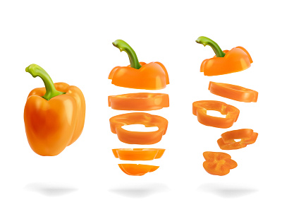 Realistic design of Bell pepper
