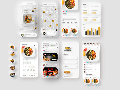 Cloudbelly - foodtech startup addtocart branding design e commerce food delivery homepage logo neumorphism ui userexperiencedesign webapp