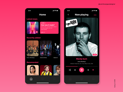 #DailyUI 09 - Music Player app arctic monkeys branding colors concept dailyui design figma graphic design music music player photo ui user experience user interface ux uxui