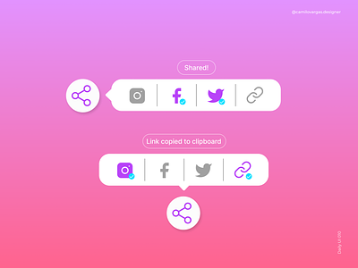 #DailyUI 10 - Social Share app button dailyui design facebook figma graphic design icons instagram link share social media social share twitter ui user experience user interface ux uxui