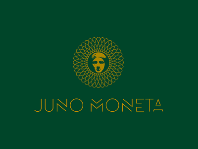 Juno Moneta logo brand financial gold greek green juno moneta logo logo design money