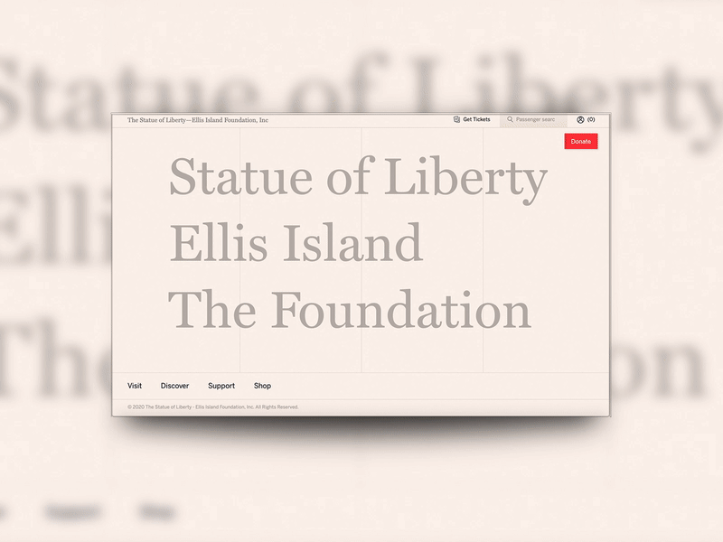 Statue of Liberty and Ellis Island - Website design