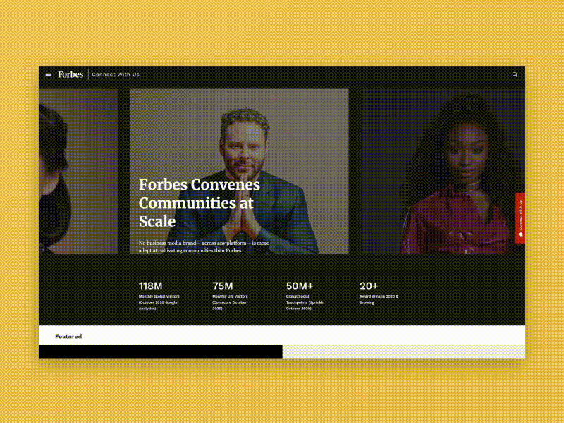 Forbes Connect - Website design - interactions