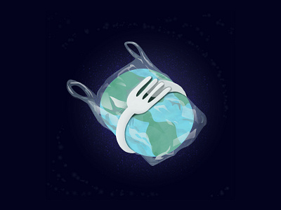 Rubicon Fork around earth 2d after effects art asset concept design digital design earth fork gif graphic design illustration inspiration post social media video zero waste