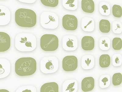 Winter icons - Fruit and Vegetables 2d branding design digital design graphic design icon set iconography icons inspiration ui vector website