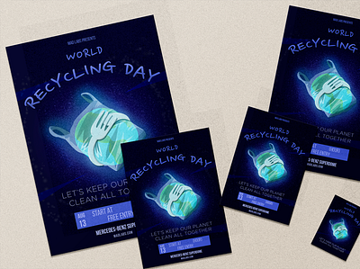 Flyers World Recycling Day 2d asset branding design digital design flyer flyer design flyer template graphic design illustration illustration art inspiration vector