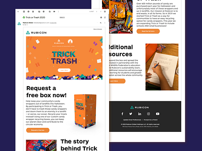 Trick or Trash | Campaign assets and animation adobe animation business campaign company design educational flyers gifs halloween incentive instagram marketing newsletters recycle school stickers waste zero waste