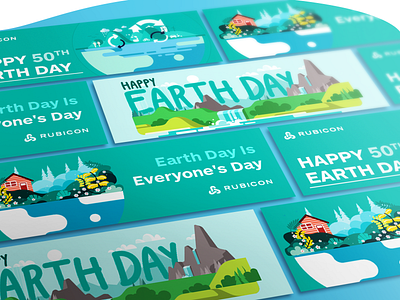 Happy Earth Day | Rubicon 2d adobe adobe illustrator advertising agency art banners branding city clean creantive digital art earth educational health illustration landscape recycle rubicon waste