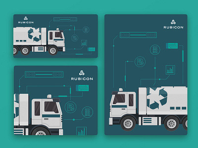 Dumpster Trucks 2d asset city concept design designs digital design graphic design illustration inspiration recycle rubicon truck trucks vector waste waste management