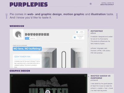 Folio design pies portfolio purple purplepies