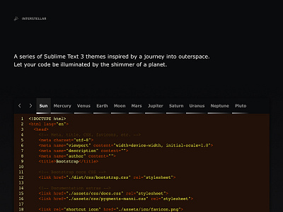 ☄ Interstellar editor interstellar planets space sublime theme