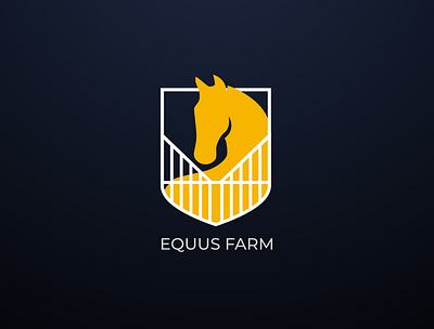 EQUUS FARM Logo branding flat illustration logo vector