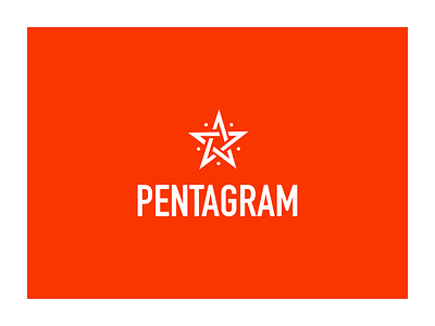 Pentagram services logo logo logo design orange pentagram white