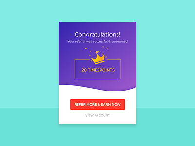 Congratulations! app congratulations crown earn flat illustration mobile points refer ui