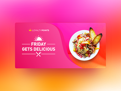 Friday Gets Delicious crown design food illustration ios loyalty pink points ui ux