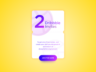 2 Dribbble Invite! dribbble invite giveaway flat giveway purple talents yellow