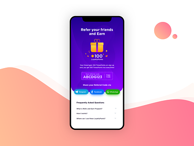 Refer Your Friends & Earn Points crown flat gift illustraion ios iphone loyalty points rewards share ui uiux vector yellow
