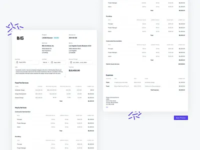 Invoices accounting card design invoice monograph ui